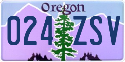 OR license plate 024ZSV