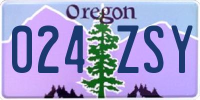 OR license plate 024ZSY