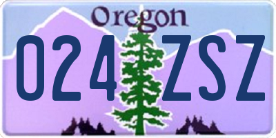 OR license plate 024ZSZ