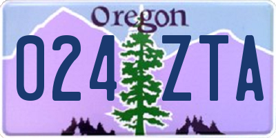 OR license plate 024ZTA