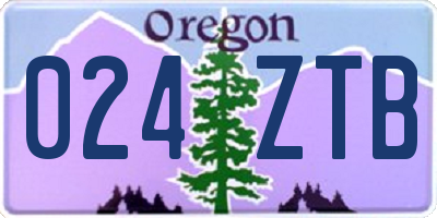 OR license plate 024ZTB