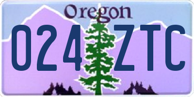 OR license plate 024ZTC