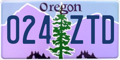 OR license plate 024ZTD