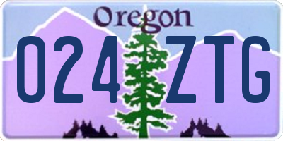 OR license plate 024ZTG