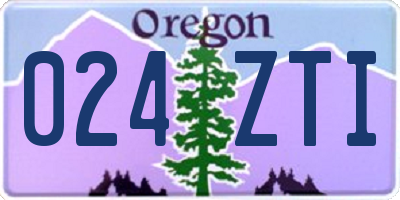 OR license plate 024ZTI