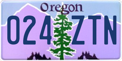 OR license plate 024ZTN