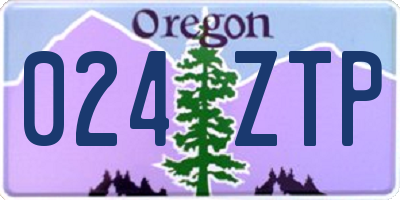 OR license plate 024ZTP