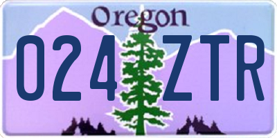 OR license plate 024ZTR