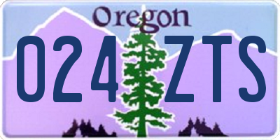 OR license plate 024ZTS