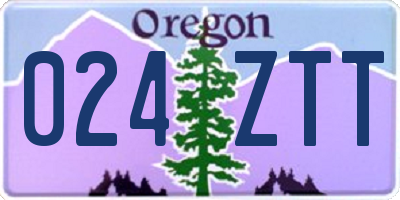 OR license plate 024ZTT