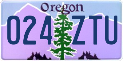 OR license plate 024ZTU
