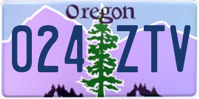 OR license plate 024ZTV