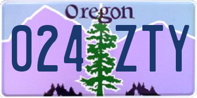 OR license plate 024ZTY
