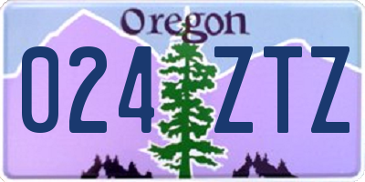 OR license plate 024ZTZ