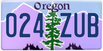 OR license plate 024ZUB
