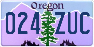 OR license plate 024ZUC