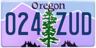 OR license plate 024ZUD