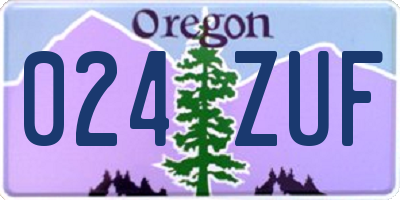 OR license plate 024ZUF