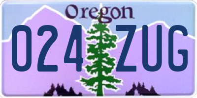 OR license plate 024ZUG