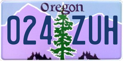 OR license plate 024ZUH