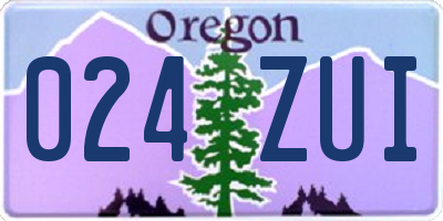 OR license plate 024ZUI