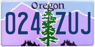 OR license plate 024ZUJ