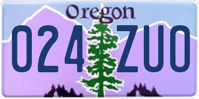 OR license plate 024ZUO