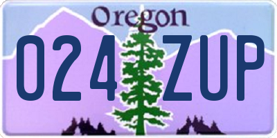 OR license plate 024ZUP