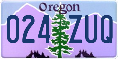 OR license plate 024ZUQ