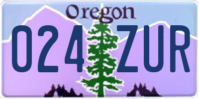 OR license plate 024ZUR