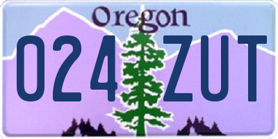 OR license plate 024ZUT