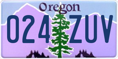 OR license plate 024ZUV