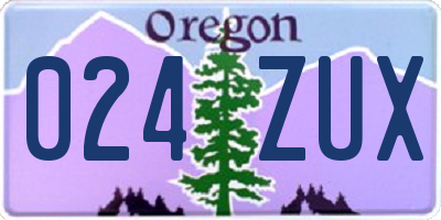 OR license plate 024ZUX