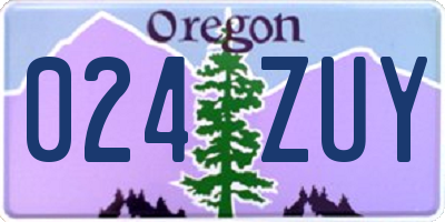OR license plate 024ZUY