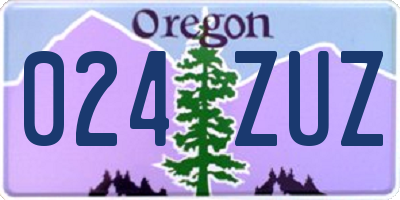 OR license plate 024ZUZ