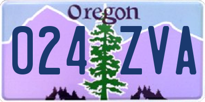 OR license plate 024ZVA