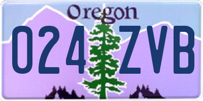 OR license plate 024ZVB