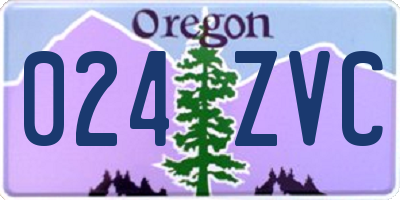 OR license plate 024ZVC