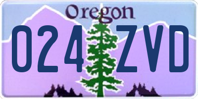 OR license plate 024ZVD