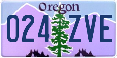 OR license plate 024ZVE