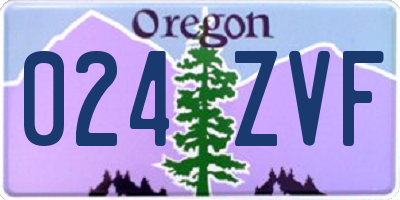 OR license plate 024ZVF