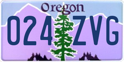 OR license plate 024ZVG