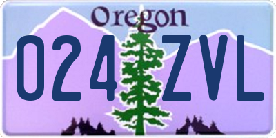 OR license plate 024ZVL