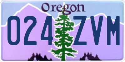 OR license plate 024ZVM