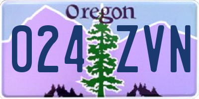 OR license plate 024ZVN