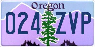 OR license plate 024ZVP