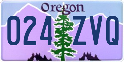 OR license plate 024ZVQ
