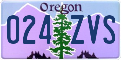 OR license plate 024ZVS