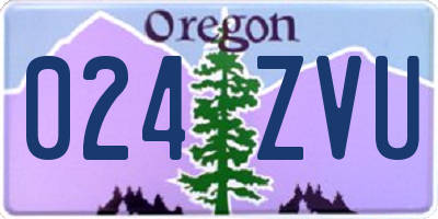 OR license plate 024ZVU