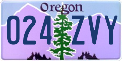 OR license plate 024ZVY